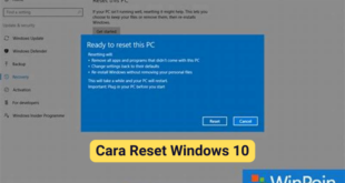 Cara Reset Windows 10