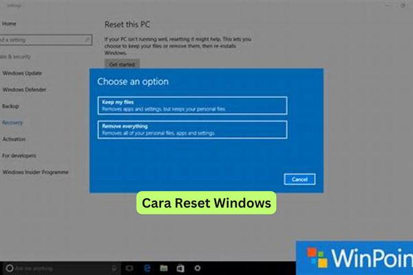 Cara Reset Windows