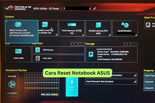 Cara Reset Notebook ASUS
