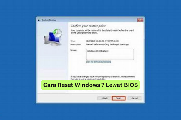 Cara Reset Windows 7 Lewat BIOS