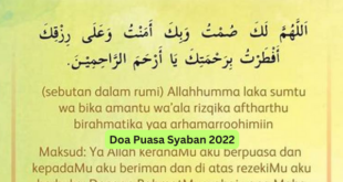 Doa Puasa Syaban 2022