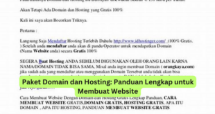 Paket Domain dan Hosting Panduan Lengkap untuk Membuat Website